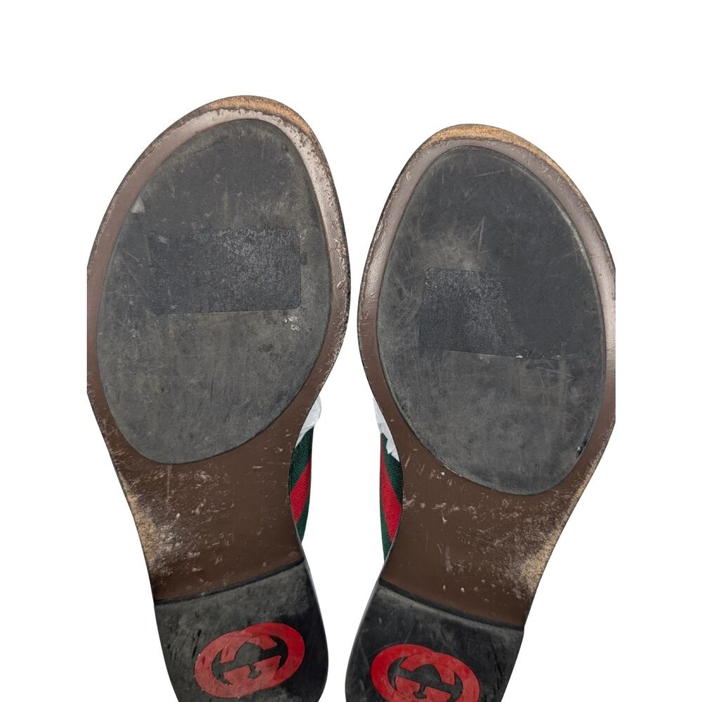 Gucci Kika Brown Red Monogram Interlocking GG Web Sandals Size 41 - Picture 6 of 7
